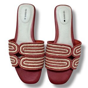 Birdies The Kiwi Raffia Slide Sandals Terracotta Women’s Size 6